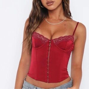 White Fox Boutique Scarlet Lace Corset Top